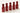 Five red O COSMEDICS bottles in a row on a cream background